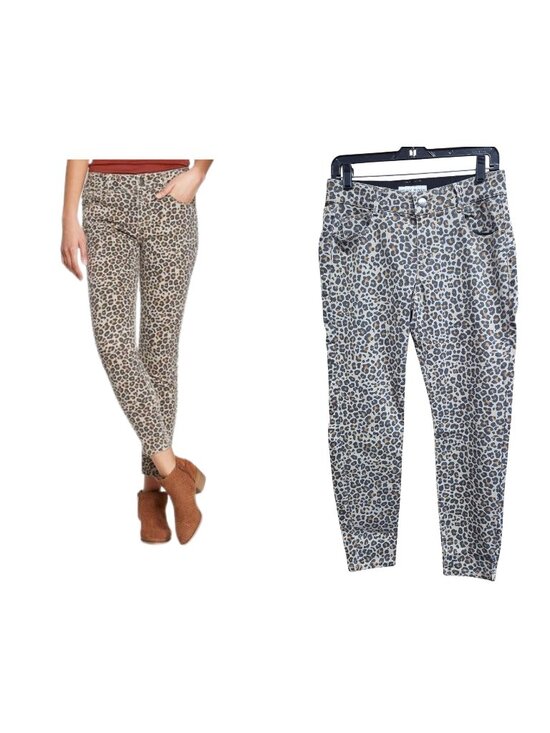 Knox Rose Denim - Knox Rose Womens Leopard Print Ankle Skinny Pants Size 8 Comfort Waist Stretch F